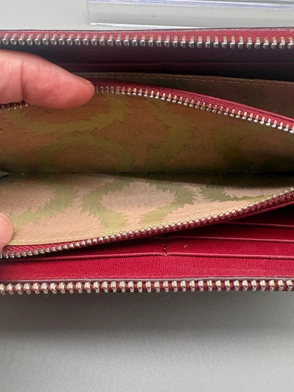 Vivienne Westwood Burgundy Zip-Around Leather Wallet with Orb Emblem
